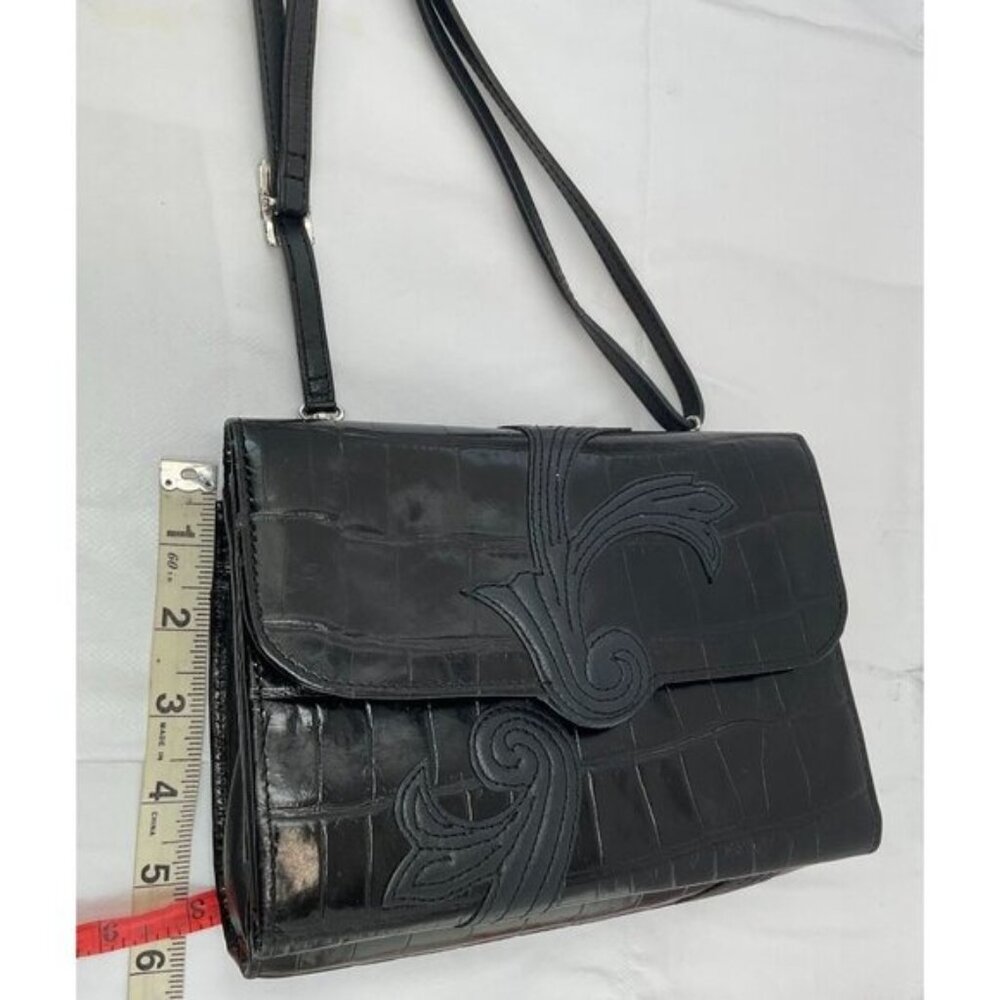 Brighton vintage  Leather Metallic Shoulder/hand Strap Bag Heart Logo - Picture 9 of 10
